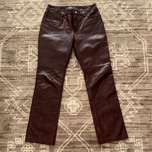 GAP Bootcut Leather Pants In Deep Wine